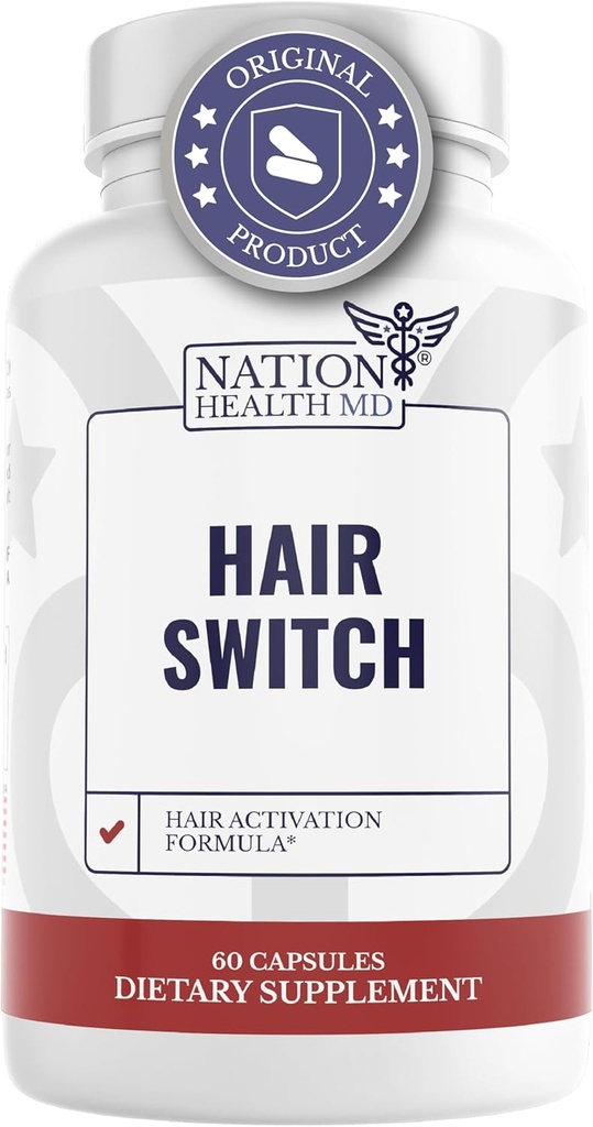 Comutator de par - Suplimente pentru par si Scalp - Biotina, Zinc, Seleniu, si mai mult - Formula de activare par pentru barbati si femei, 1 sticla
