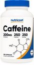 Nutricost Caffeine pastile, 200mg Per Serving (250 de capace)