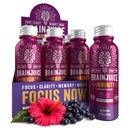 BrainJuice Brain și sprijin imunitar Shot, Gluten Free Supliment Shots for Energy, Focus, Imunitate cu vitamina D, C B, Alpha GPC & Organic Ginger Root, Huckleberry Hibiscus, 2,5 fl oz, 12 Pack