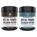 Spectacol de coasta stanga Ciocolata MCT Pudră de ulei & Colagen Peptides, 1lb + praf de ulei MCT nearomatizat & Colagen Peptides, 1lb