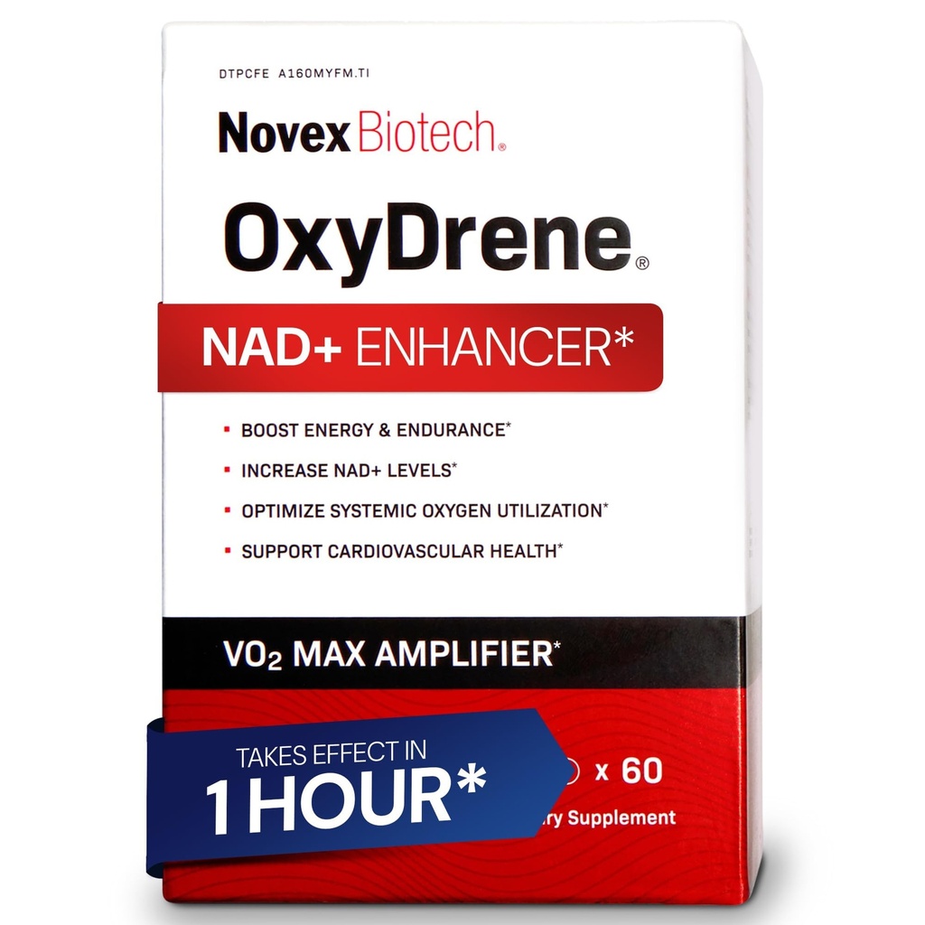 Novex Biotech Oxydrene NAD+ Enhancer - Supliment natural de promovare a metabolismului și suport cardiovascular pentru bărbați și femei - (60 capsule)