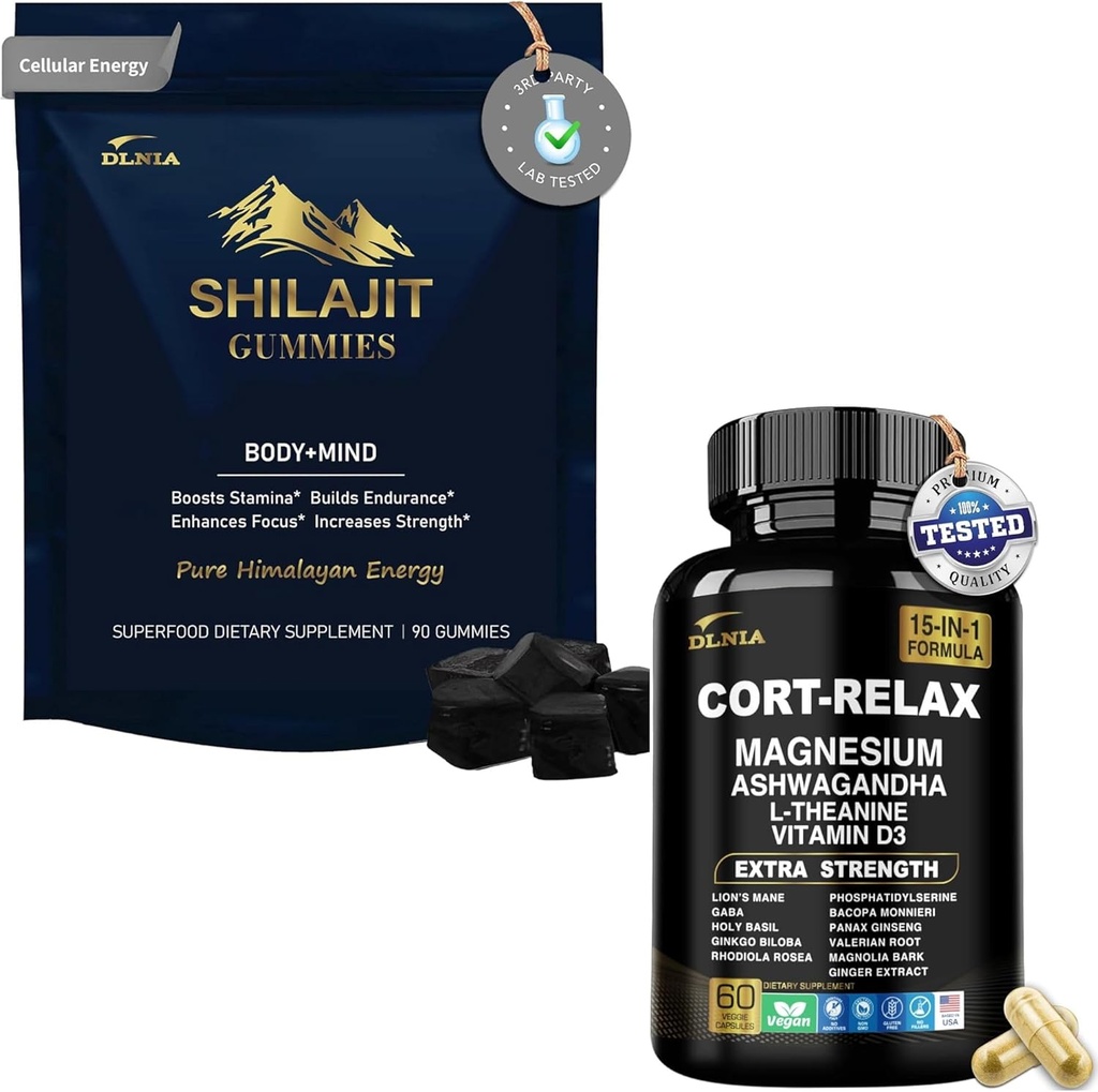 Shilajit Ashwagandha Gummies & Magneziu calm Supliment Duo
