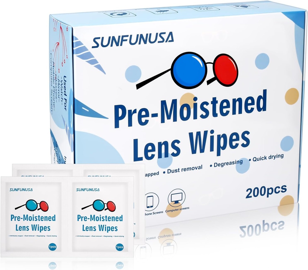 200 Lens Conte Curățare Șervețele-Pre-Moistened individual înfășurat Ochelari Wipes Optical Screen Cleaner Streak Free Rapid de uscare