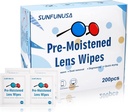 200 Lens Conte Curățare Șervețele-Pre-Moistened individual înfășurat Ochelari Wipes Optical Screen Cleaner Streak Free Rapid de uscare