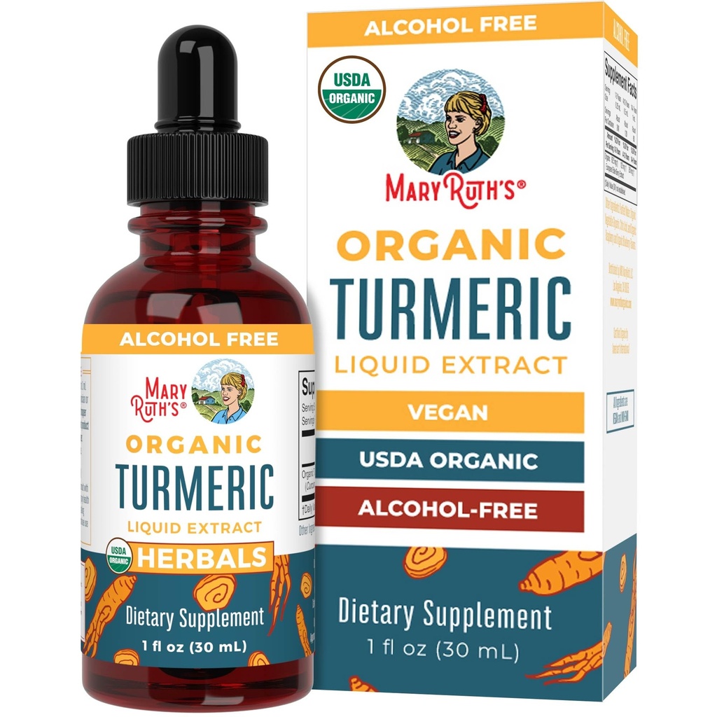 MaryRuth Organics Organic Turmeric lichid Extract de zahăr liber 