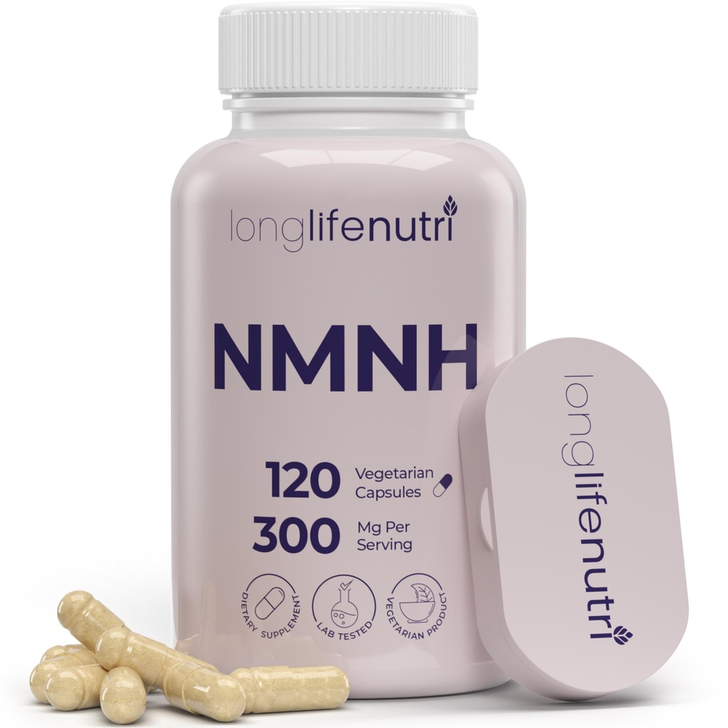 LongLifeNutri NMNH 300mg (Dihidronicotinamidă Mononucleotidă) - 120 capsule Vegane, alimentare cu 2-luna, alternativa NMN, Suplimentul NAD pentru energie și longevitate, Lab testat, Made in USA