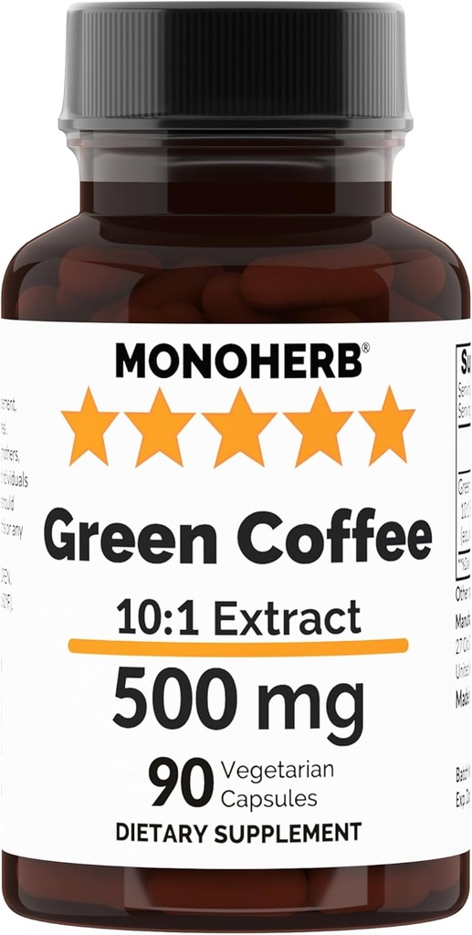 Extract de cafea verde MONOHERB 500 mg - 90 capsule vegetariene