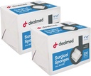 Dealmed 4" x 4" Bureți chirurgicali, 8-Ply, Spongee de gauze non-Woven pentru îngrijirea rănilor, Kituri de prim ajutor și facilități medicale, 200 Conte (Pachet de 2)