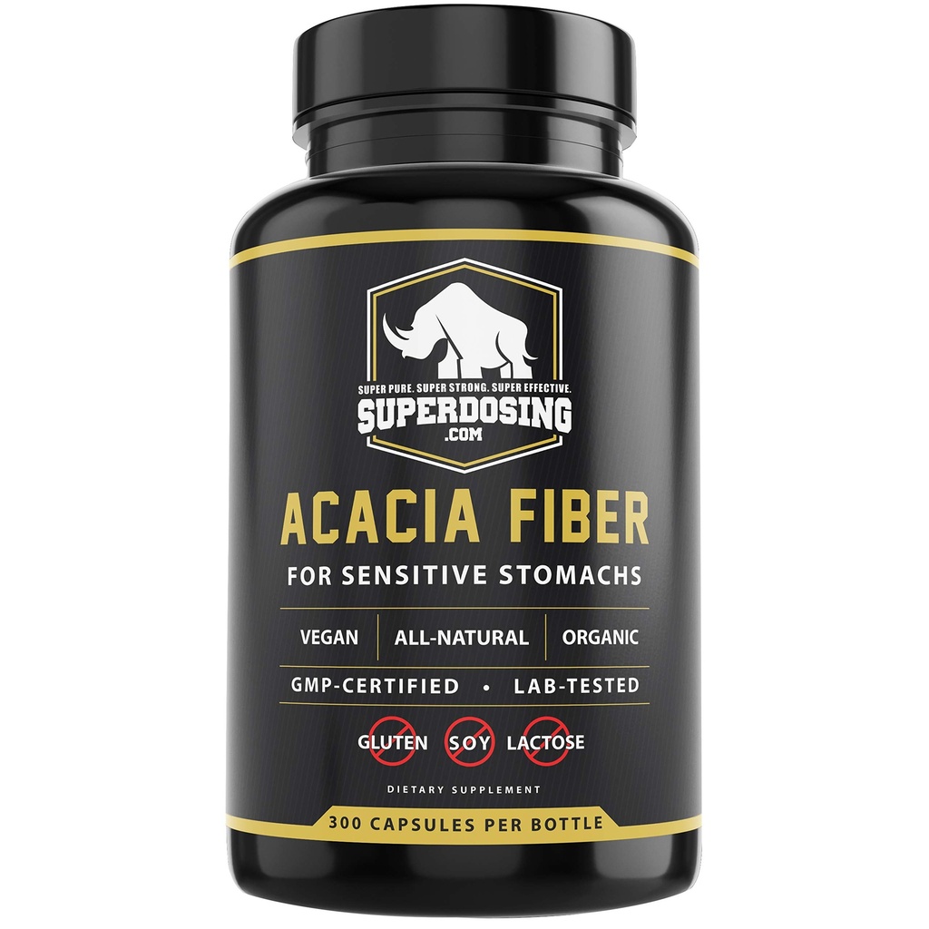 Acționând rapid, Acacia Organic Senegal Fiber Capsule 300pk. Natural solubile supliment de fibre Pilula. Capsule prebiotice Vegan.