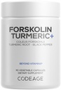 Codaj Forskolin, Pure Forskolin Coleus + Organic Turmeric Root Powder, 95% Curcuminoide + Bioperine Black Pepper - 20% Standardizat Coleus Forskohlii Supliment - Non-GMO - 90 Capsule