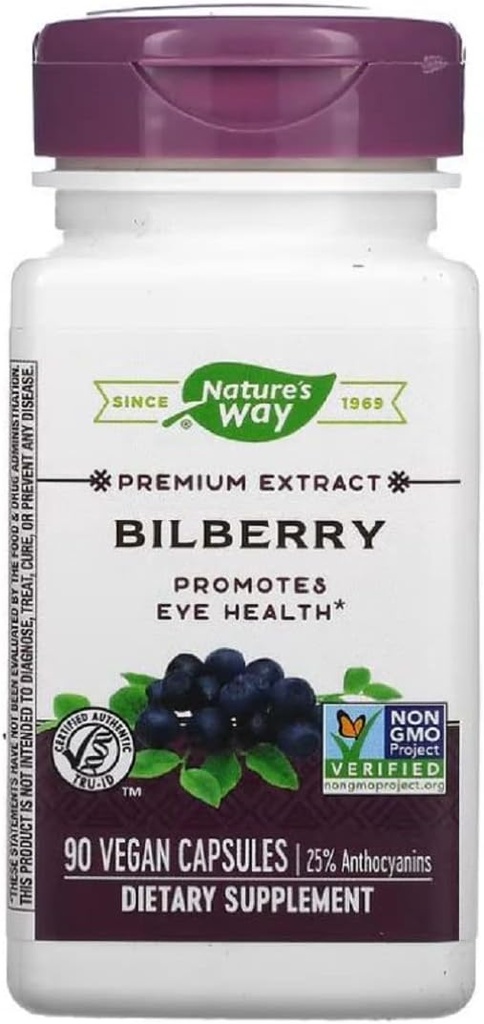 Natura's Way Bilberry Standardized Extract Veg Capsule 90 ea (Pachet de 2)