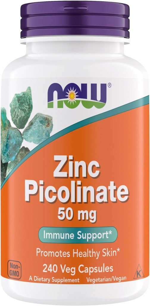 Acum Suplimente, zinc Picolinat 50 mg, Suporte Funcții enzimatice, Suport Imun, Non-GMO, Kosher, Potrivit pentru Vegas - 240 Capsule vegetariene (Pachetul de 1)