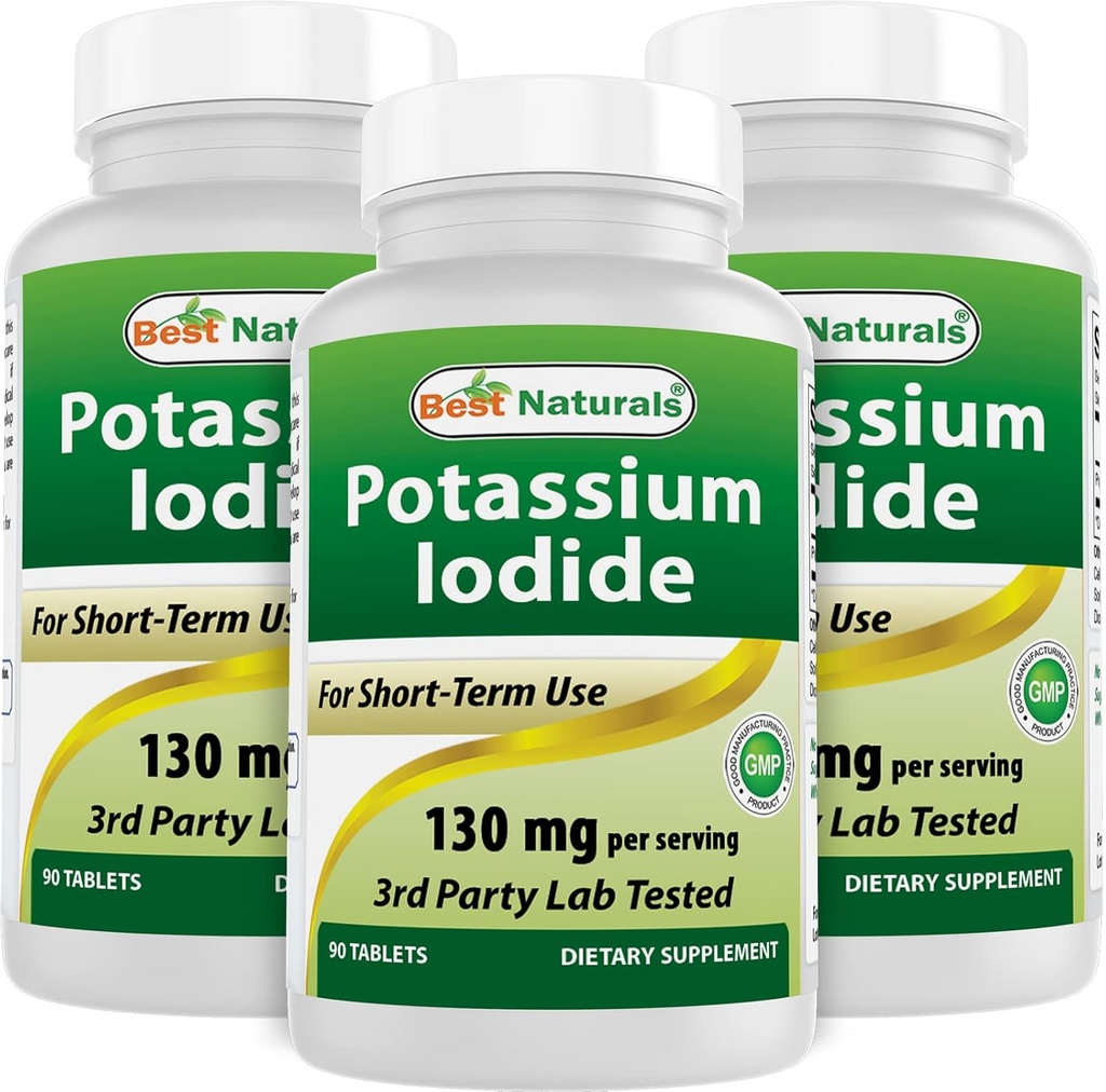 Cele mai bune naturale iod de potasiu 130 mg per Serving - Supliment alimentar, 90 comprimate (3)