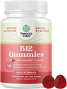 Vitamina B12 Gumiile pentru adulți - Vitamina B12 1000 mcg Gumele masticabile pentru energie și suport de mood Imun & Nervi - Kosher non-GMO & Gluten Supliment gratuit pentru femei și bărbați - 90 Conte