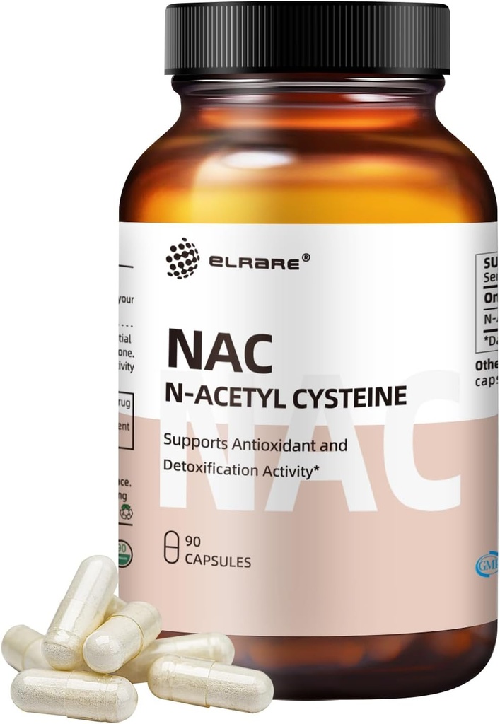 Suplimentul N-Acetyl-L-Cysteine (NAC) 450mg,Antioxidant,Promotes Liver &Kidney Detox,Suports de sănătate respiratorie şi funcţie imună90 Capsule