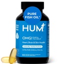 HUM OMG! Omega Marea Triplă Omega 3 Suplimentul de ulei de pește pentru femei și bărbați cu vitamina E, DHA & EPA, Skin Care & Skin Tone Suport pentru Heart & Brain Health, Gluten gratuit, Non OMG, 60 Softgels