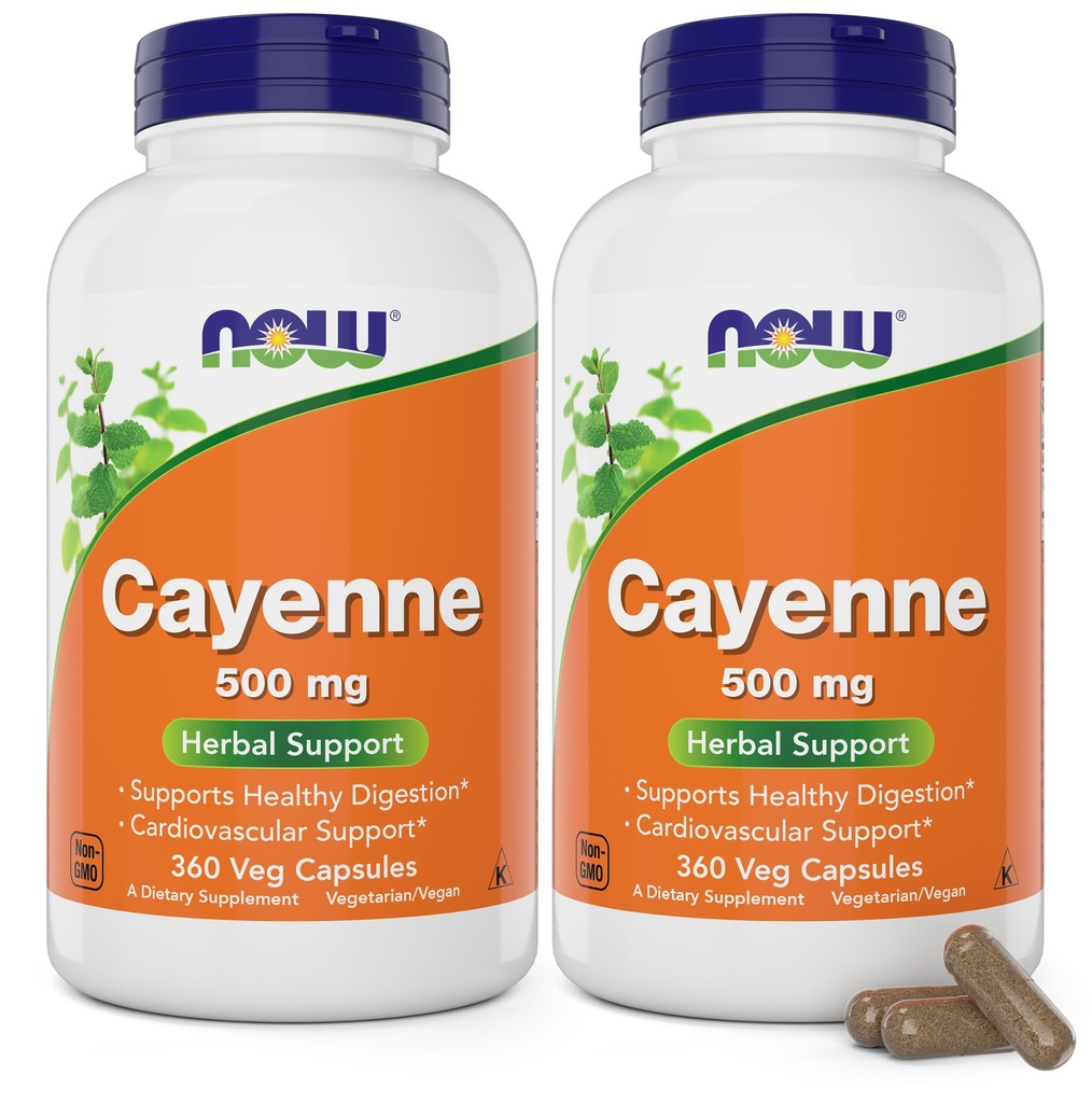 Cayenne (Capsicum annuum) 500 mg, 360 Veg Capsule (Pachet de 2)