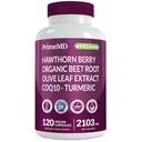 26-in-1 Suplimentul oxid nitric - suport inima si circulatie cu CoQ10, Turmeric, rădăcină de sfeclă organică, Hawthorn Berry & Usturoi - 2103mg per Serving (120ct)