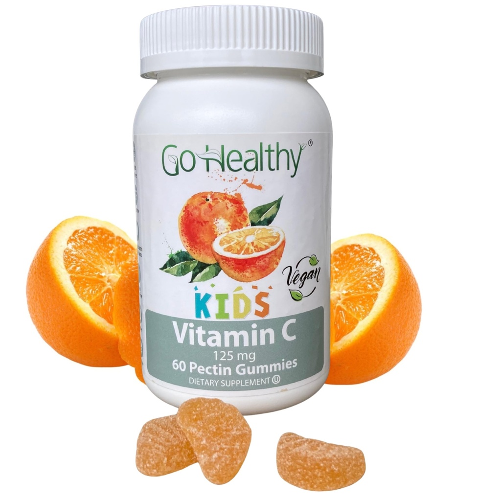 Go Healthy Vitamina C Gummies pentru copii, Suport imunitar, Copii vitamine Gummies, Toddler, Kids Vitamine, Kosher, Halal, Gummy gustoase - 60 Serviri