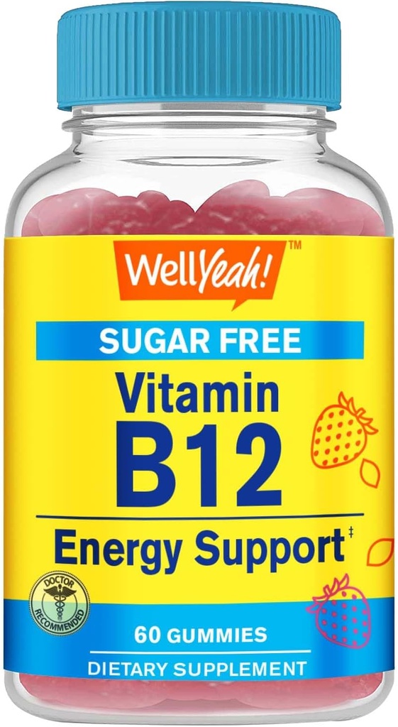 Ei bine, vitamina B12 1000mcg Gumiile gratuite de zahăr 