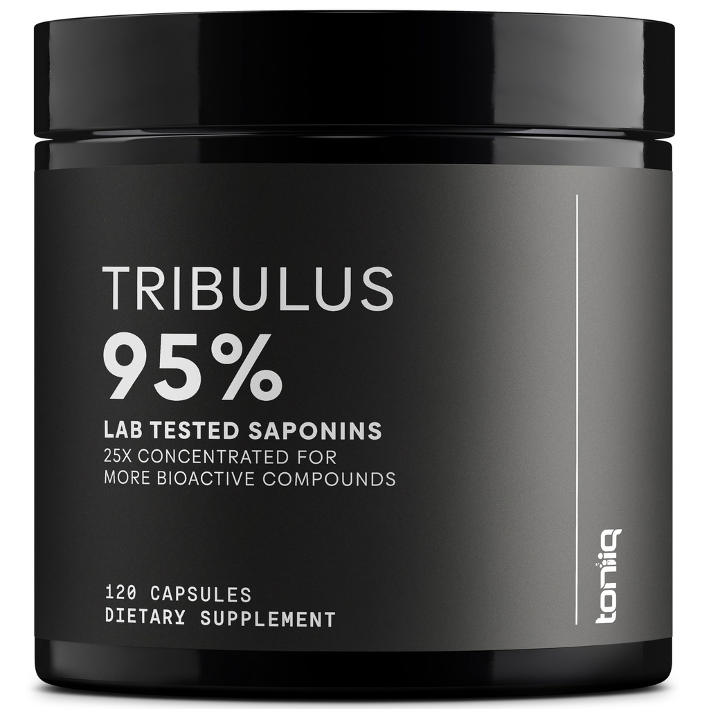 Toniiq Tribulus Terrestris for Men - Ultra High Potentity 25:1 Extract cu 95% Saponini - 1300mg Pure & Concentrate Formula - Lab Third-Party testat pentru puritate și calitate - 120 capsule