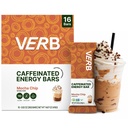 Verb Caffeinated Energy Bars Mocha Chip (26g, Pack of 16) 110-Calorie Delicious Low Sugar Energy Bar - Vegan Gluten Free On-the Go Snack with 80mg Green Tea Cafeina, Numai ingrediente alimentare reale