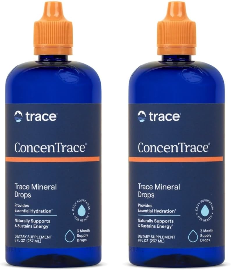 Trace Minerale ConcenTrace Urme picături minerale - lichid suplimentar pentru suport osos și comun - SIDA Hidratare și regenerare electrolitică - Nearomate, 8 fl oz (192 Serviri)