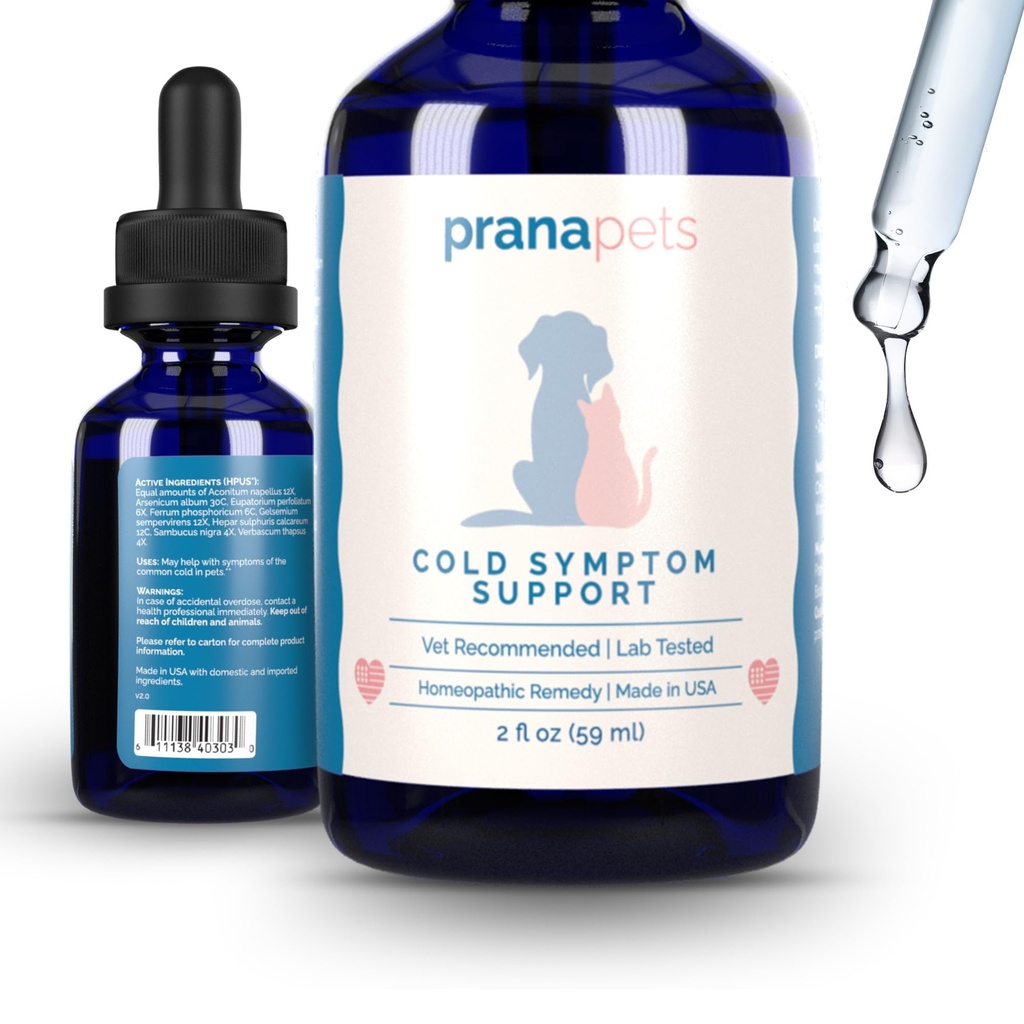 PranaPets Cold Symptom de sprijin pentru pisici și câini 