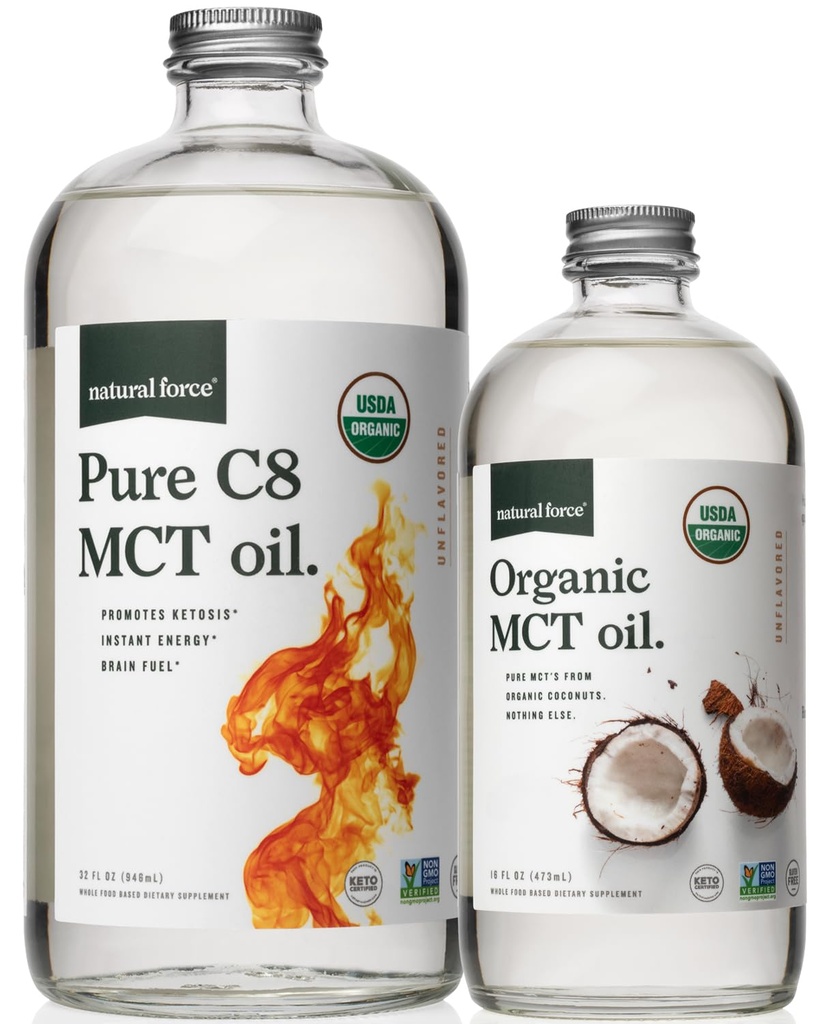Natural Force Organic Pure C8 + Organic Full Spectrum MCT Uleiul de măsline 