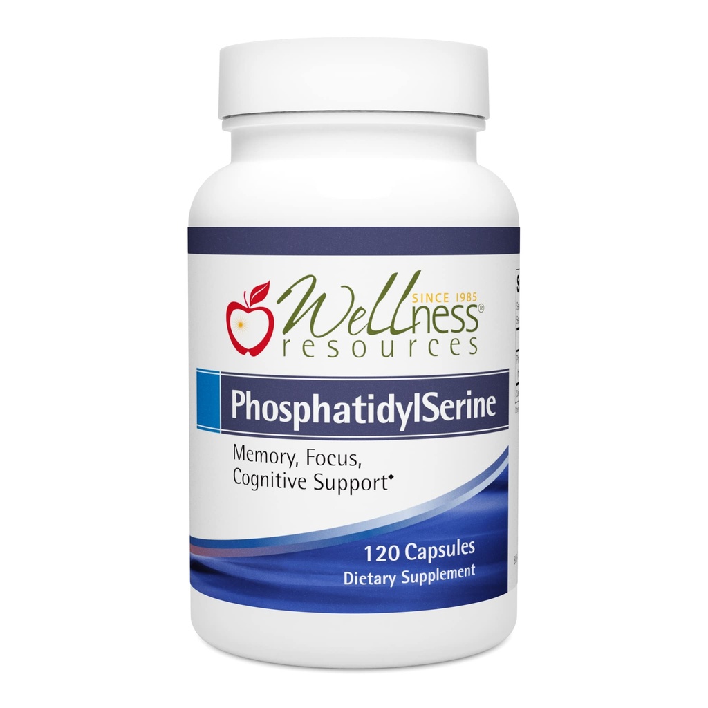 Wellness Resurse FosfatidilSerine Soy-Free Flower Source (100mg, 120 capsule) Non-GMO, Vegan ...