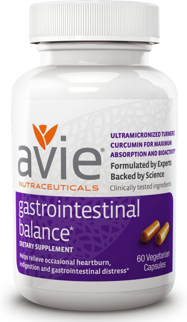 Avie NUTRACEUTICALS Balanţa gastro-intestinală Curcumin Supliment (60 capsule)