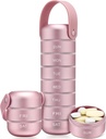 Zannaki Metal Weekly Pill Organizator, Large Travel Pill Box 7 Ziua, impermeabil zilnic Pilula caz cu Silicon Mâner, Aluminium Aliaj Portable Pilula Detinator container pentru vitamina, Medicina, Supliment, Pilulele