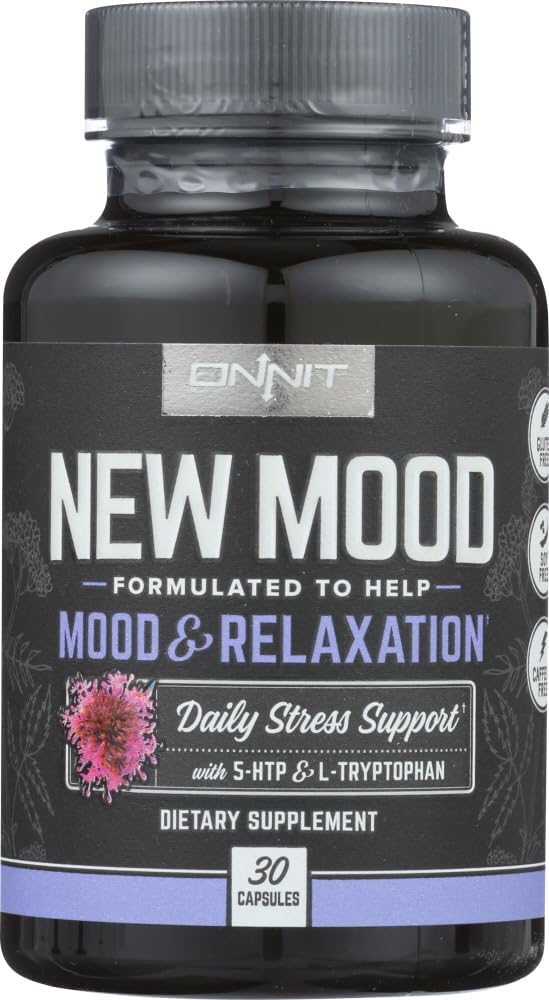 Onnit New Mood Dietary Supplement, Mood & Relaxare, Daily Stres Support, Gluten Free, 30 Capsule