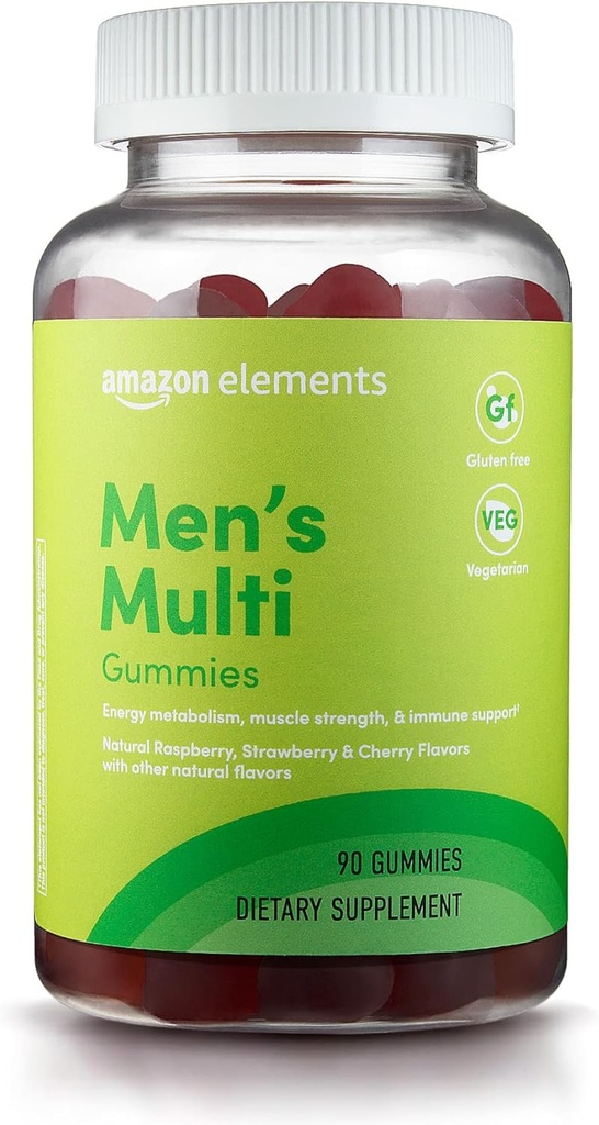 Elemente - Bărbați, Multivitamine organice, 90 Gume (3 gume per Serving), Vegetarian, Gluten gratuit, Certified Organic (previously Revly)
