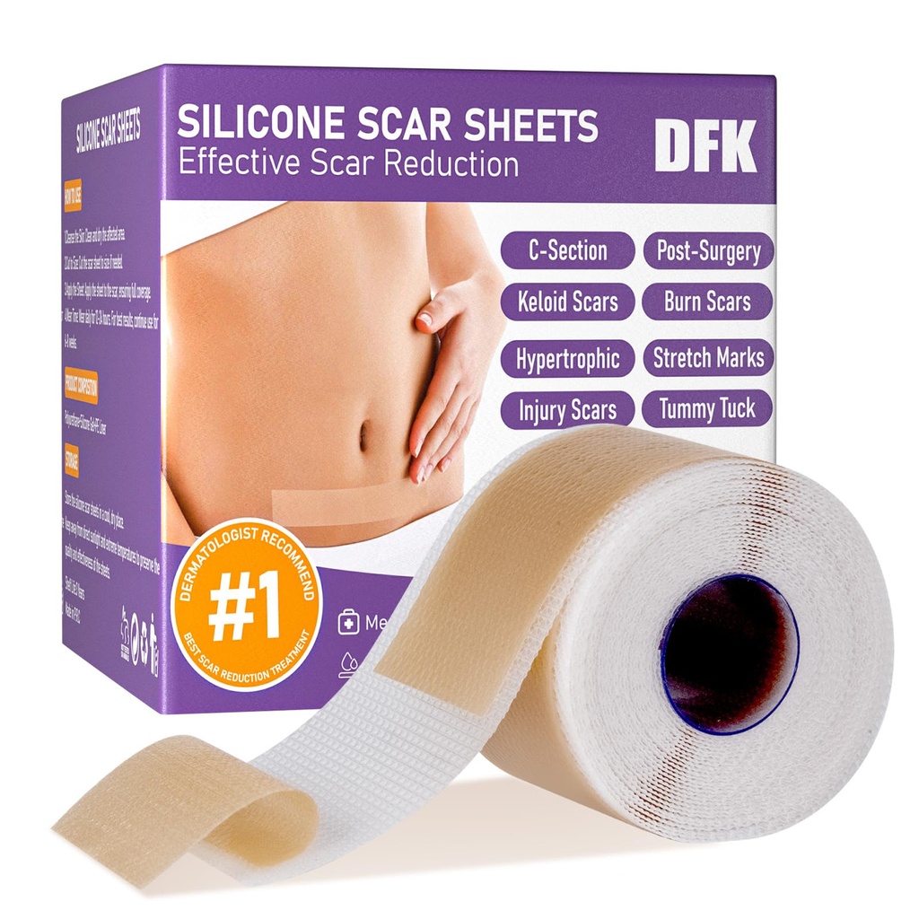 Silicon Cicatrice foi, Silicon Cicatrice bandă (1.1.6"x 79" Roll-2M), Reutilizabil profesionale Scar Silicon benzi, Soft Silicon Cicatrice foi pentru cicatrici chirurgicale, Keloid, Acnee Scars, Burn Scar,C-Secțiune