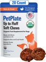 PetPlate Up to Fluff Soft Chews for Dogs, Skin & Coat Supplement organic USDA, Grain-Free, Human-Grade, Includes Salmon Oil and Biotin, Pet Suppliments (Pachet de 1, 9,8 Ounce)
