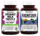 FarmHaven Milk Thistle Capsule & Magneziu Glycinat & Malate Complex w/Vitamina D3