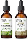 Ceai verde sălbatic și organic Tinctură 2 fl oz și lemn dulce Tinctură 2 fl oz
