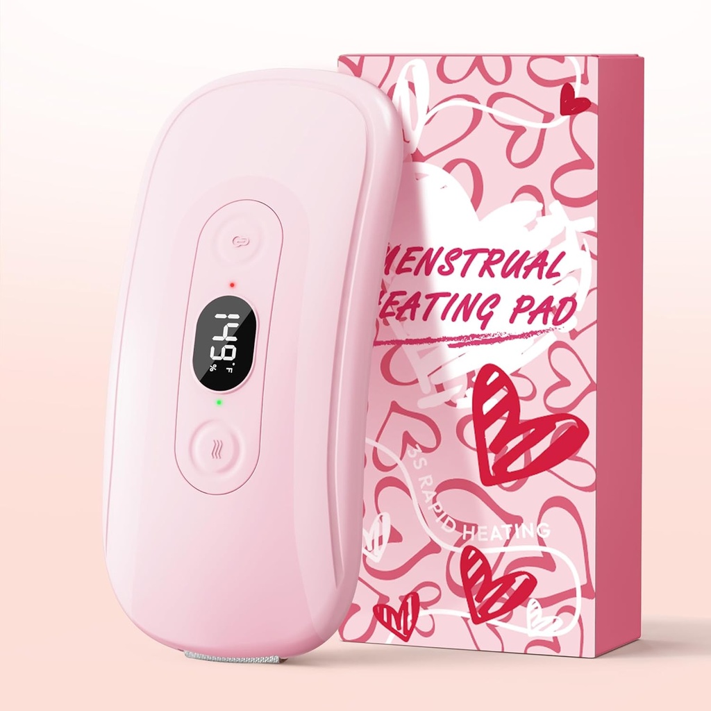 Timp de încălzire portabilă Crampe: 2 Cronometru 6 Nivele de căldură 6 Moduri de vibrație Pad electrice fără fir pentru recuperare durere spate Pad de încălzire menstruală (Pink lumina)