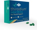 Tirodium - Supliment de suport tiroidian - 100mcg iod (Iod Sodium Iod) - 30 capsule Soft-Gel pentru absorbţie crescută - Gluten-Free, Lactoză-Free, fără zahăr, fără GMO