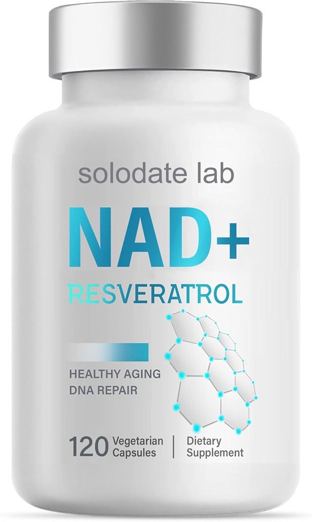 Solodate laborator NAD+ Supliment 1000mg, True NAD+ & Resveratrol, 120 Capsuri