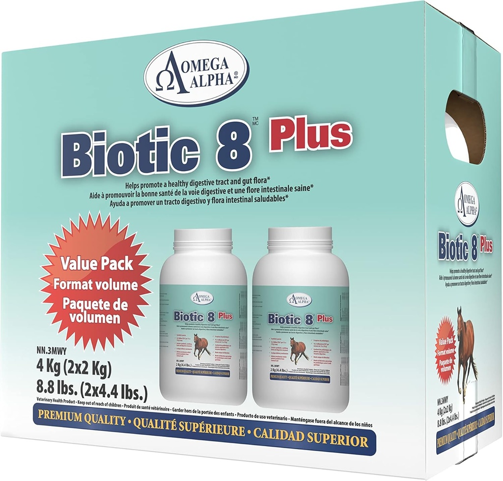 Omega Alpha Biotic 8 Plus 8,8lbs (2 X 4,4lbs.) pentru cai