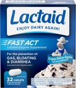 Lactaid Act Rapid Lactoză Intoleranţă Relief Caplete cu Lactase Enzim, 32 Pachete de călătorie de 1-ct.