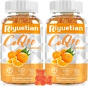 2 packCOQ10 Gummies - CoQ10 500mg + Omega-3 EPA/DHA + Glicinat de magneziu + Citrat de zinc, pentru a sprijini sănătatea inimii, producția de energie, sistemul imunitar și absorbția minerală