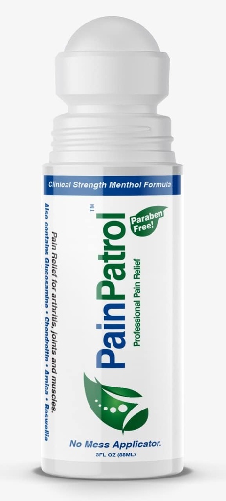 PainPatrol, Pain Relief Gel, Cooling Gel w 8,5% Mentol, 3 oz Roll-on pentru dureri musculare, dureri articulare și de spate, Analgezice Topicale, Acționare rapidă, Durere lungă Reliever Cream (3 OZ)