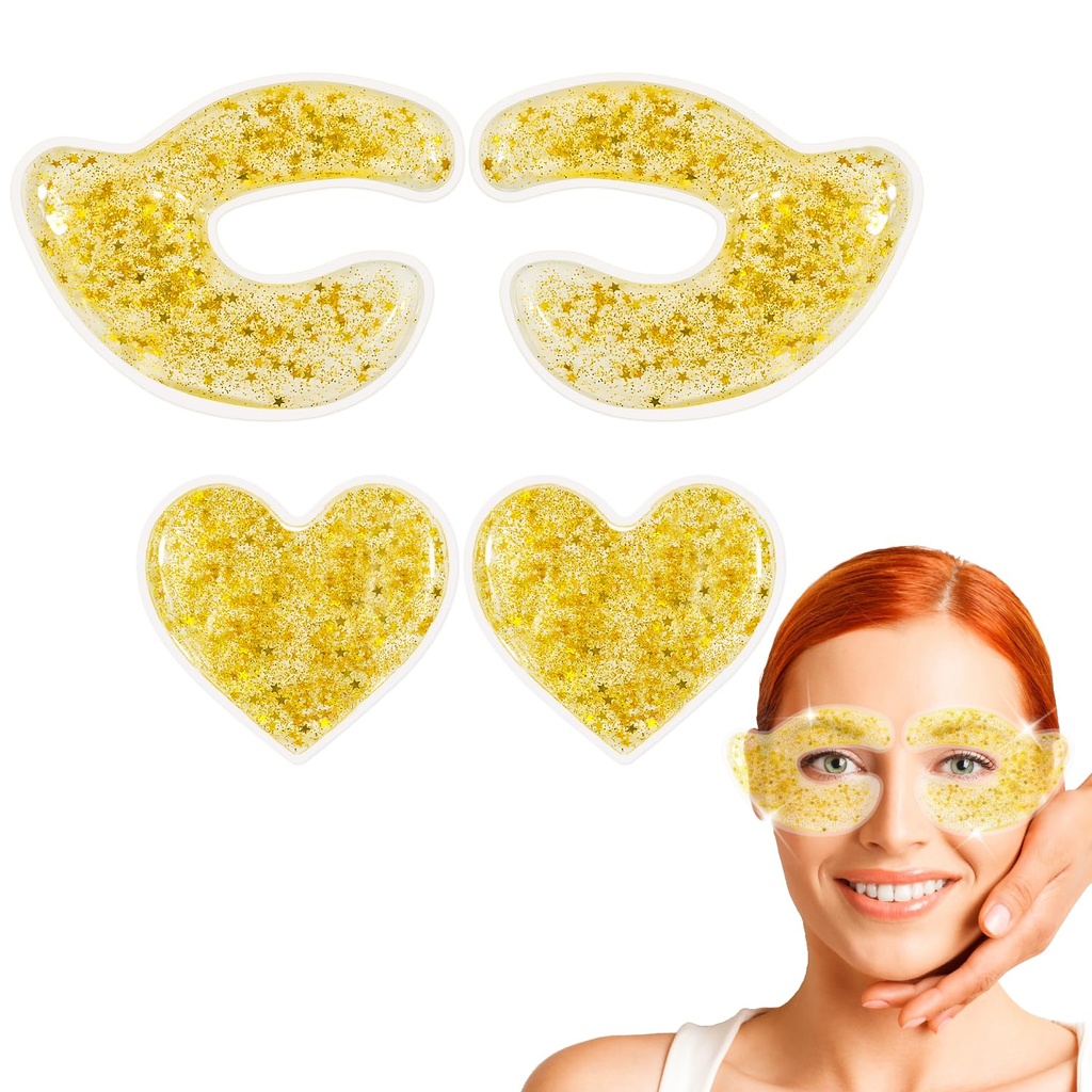 Pad-uri de ochi gel reutilizabile - răcire și încălzire ochi compresa pentru reducerea puffiness, cercuri, riduri și înroșire - Durere Relief & relaxare