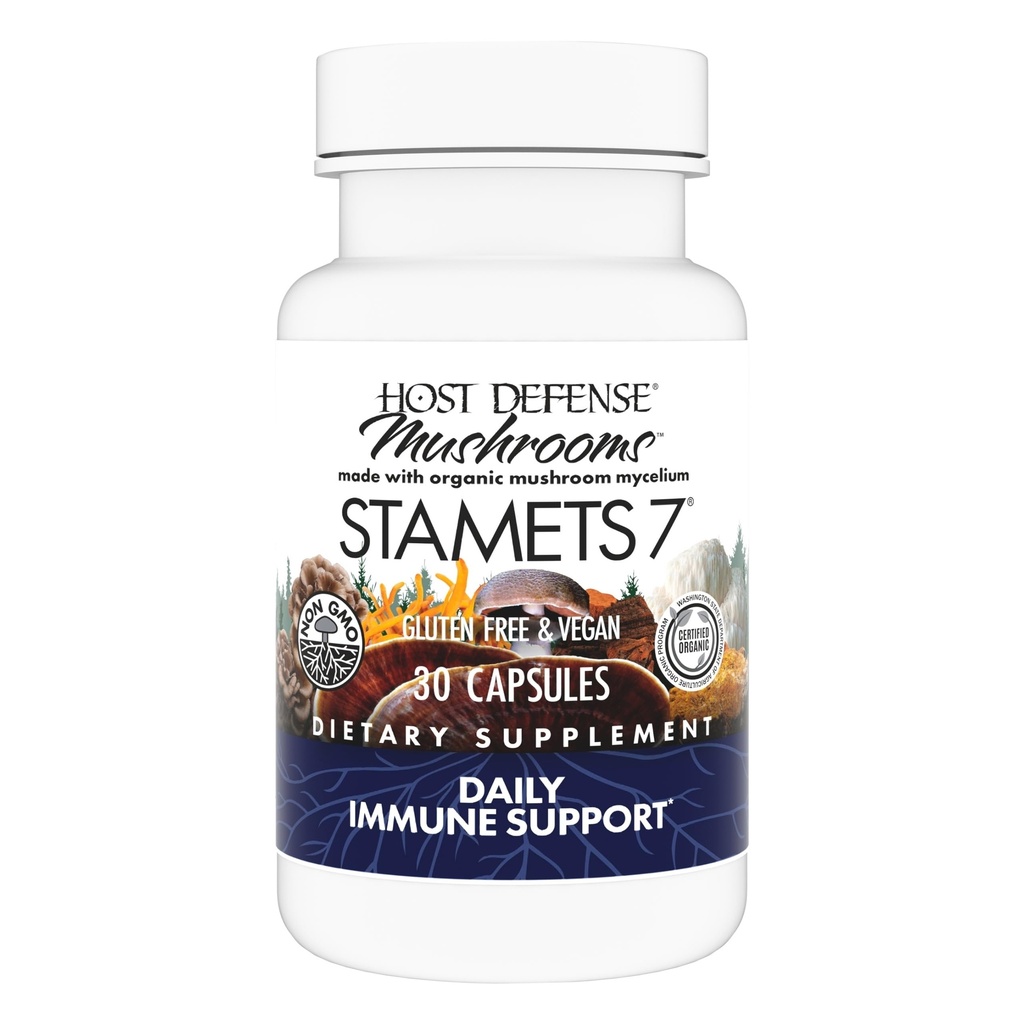 Hoste Defense Stamets 7-7 Species Blend - Mushroom Supplement for Immune Supplement - Includes Royal Sun Blazei, Cordyceps, Reishi, Maitake, Lion's Mane, Chaga & Mesima - 30 Capsule (15 Servings) *