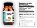 Capsulele Turmerice ale DR WAKDE (Curcuma Longa, 60 Veg Caps, Supliment pe bază de plante, Herb Ayurvedic, Toate naturale, Vegan)