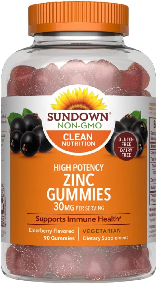 Sundown High Potence Zinc Gummies, 90 Count