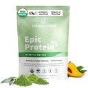 Sprout Living Epic Proteina, Pe bază de plante Proteina & Superalimente Pulbere, Mintful Matcha 